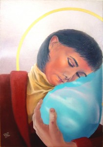 Amber (2008) 55 x 30cm Olieverf op paneel
