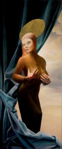 Hannah II (2010) 130 x 55cm Olieverf en bladgoud op doek