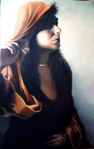 Amber No. 4 "Roodkapje" 2018 Olieverf op linnen 70 x 110cm