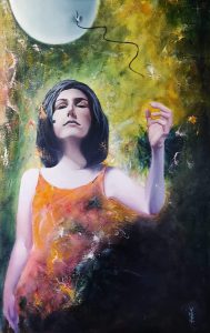 Laurie No. 4 "Loslaten" 2018 Olieverf op linnen 70 x 110cm