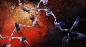 "De persoonlijke verbinding" Olieverf op linnen 110 x 60cm