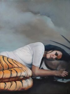 Margaux No. 10 "Roofdier" 2019 Olieverf op linnen 90 x 120cm