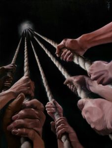 "Klokken Luiden" 2021 Olieverf op linnen 60 x 80cm
