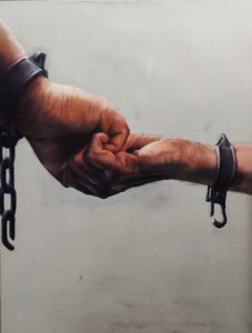 "Schakel" 2021 Olieverf op linnen 60 x 80cm