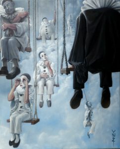 "Bonte Verzameling Zwartwit" 2024 Olieverf op linnen 100 x 80cm