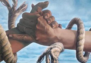 "Elkaar" 2024 Olieverf op linnen 70 x 100cm