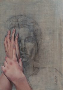"Iconisch" 2024 Olieverf op paneel 38 x 27cm