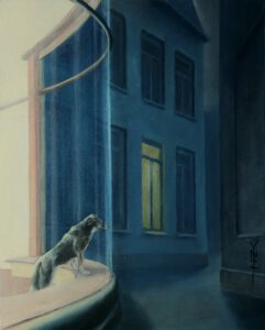 "Wanneer"2024 Olieverf op paneel 48 x 39cm